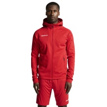 Craft Evolve 2.0 Brushed Hood Training Jacket (durable, moisture-wicking) red men's