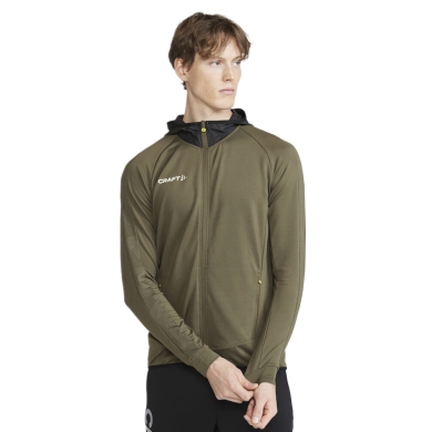 Craft Training Jacket Extend Full Zip (with zipper pockets, elastic material) khaki green Men