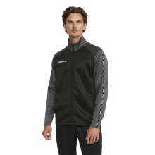 Craft Sport Training Jacket Squad 2.0 Full Zip (with side pockets, elastic functional material) black/gray Men