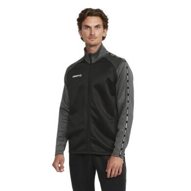 Craft Sport Training Jacket Squad 2.0 Full Zip (with side pockets, elastic functional material) black/gray Men