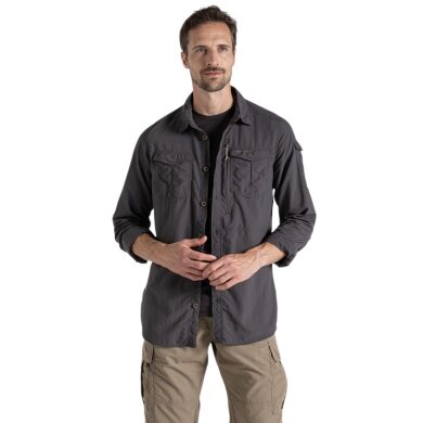 Craghoppers Long Sleeve Shirt NosiLife Adventure LS III (Chest Pocket, Lightweight) Dark Grey Men's