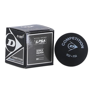 Dunlop Squashball Competition (1 yellow dot, slow speed) black - 1 Ball