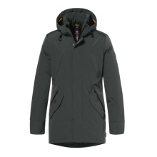 District winter jacket winter with hood (parka, windproof, warm) forest green men's