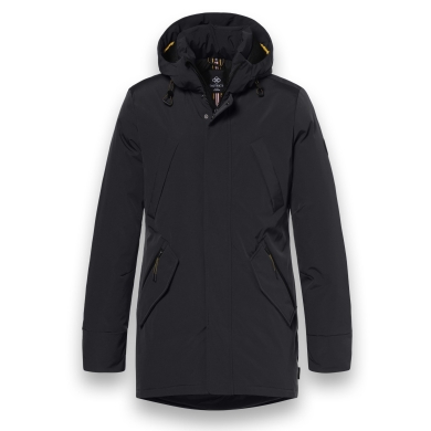 District winter jacket winter with hood (parka, windproof, warm) black men's
