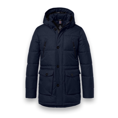 District Winter Jacket Wisconsin with Hood (Parka, windproof, warm) navy blue men's