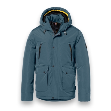 District Winter Jacket Wolf with Hood (windproof, lightweight padding, warm) steel blue men's
