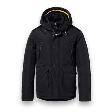 District Winter Jacket Wolf with Hood (windproof, lightweight padding, warm) black men's