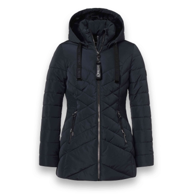 District winter jacket workout with hood (coat, water-repellent) navy blue ladies