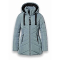 District winter jacket workout with hood (coat, water-repellent) mineral blue ladies