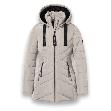 District Winter Jacket Workout with Hood (Coat, Water-Repellent) Beige Ladies