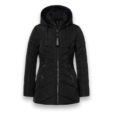 District winter jacket workout with hood (coat, water-repellent) black ladies