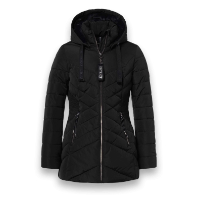 District winter jacket workout with hood (coat, water-repellent) black ladies