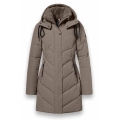 District Winter Coat Zodiac (with hood, warm, water-repellent) coffee brown ladies
