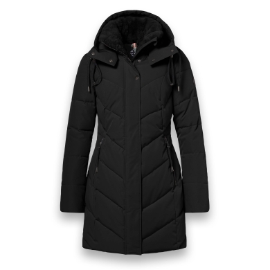 District Winter Coat Zodiac (with hood, warm, water-repellent) black ladies