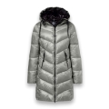 District Winter Coat Sapporo (with hood, water-repellent) silver ladies