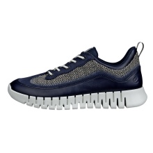 ECCO Sneaker Gruuv Lea (Premium leather, mesh fabric) navy blue/grey men's