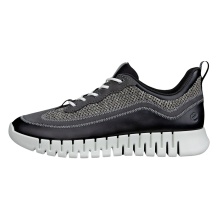 ECCO Sneaker Gruuv Lea (Premium leather, mesh fabric) black/grey men's