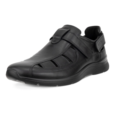 ECCO Leather Sandal Irving Fisherman (Full Grain Leather) black Men's