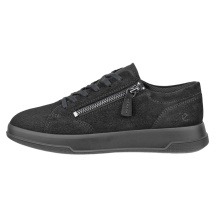 ECCO Move Zip Lace Sneakers (Premium Leather) black ladies