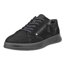 ECCO Move Zip Lace Sneakers (Premium Leather) black ladies