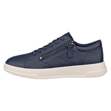 ECCO Move Zip Lace Sneakers (Premium Leather) navy blue ladies
