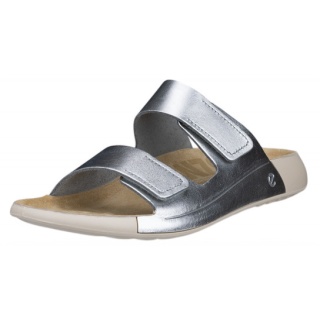 ECCO Cozmo Flat Sandal silver/beige ladies