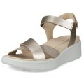 ECCO Flowt Sandal (full-grain and nubuck leather) gold/white ladies