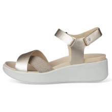 ECCO Flowt Sandal (full-grain and nubuck leather) gold/white ladies