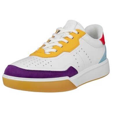 ECCO Sneaker Street Court Lea (Premium Leather) white/yellow/purple ladies