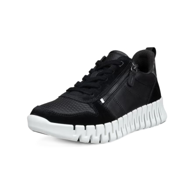 ECCO Sneaker Gruuv Zip Lace (Premium Leather) black ladies