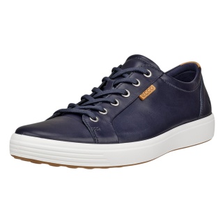 ECCO Men's Soft 7 Sneakers (made from premium leather) navy blue