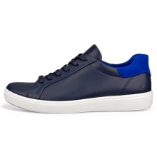 ECCO Soft 7 Easy Slip Lace Sneakers (Premium Leather) navy blue Men's