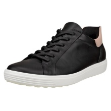 ECCO Soft 7 Easy Slip Low Sneakers (Premium Leather) black/white ladies