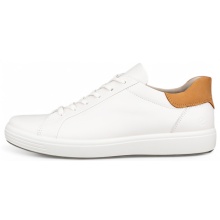 ECCO Soft 7 Easy Slip Lace Sneakers (Premium Leather) white men's