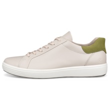 ECCO Soft 7 Easy Slip Lace Sneakers (Premium Leather) beige men's