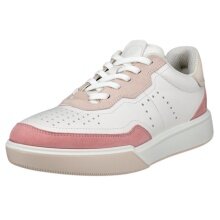 ECCO Street Court Lea Sneakers (Premium Leather) white/pink ladies