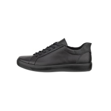 ECCO Soft 7 Easy Slip Lace Sneakers (Premium Leather) black men's