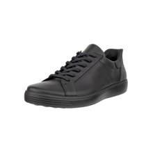 ECCO Soft 7 Easy Slip Lace Sneakers (Premium Leather) black men's