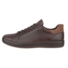 ECCO Soft 7 Easy Slip Lace Sneakers (Premium Leather) brown men's