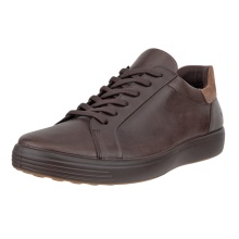ECCO Soft 7 Easy Slip Lace Sneakers (Premium Leather) brown men's