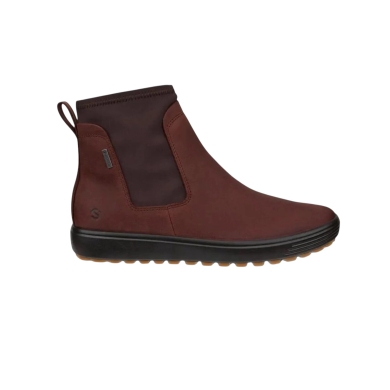 ECCO Soft 7 Tred Chelsea GTX Ankle Boots (Nubuck Leather, Waterproof) Burgundy/Chocolate Ladies