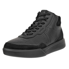 ECCO Everyday Travel Shoes Street Court High-Top (Premium Leather) black Ladies