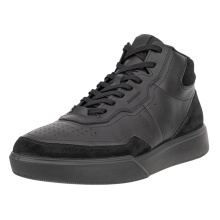 ECCO Everyday Travel Shoes Street Court High-Top (Premium Leather) black Men's