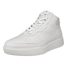 ECCO Everyday Travel Shoes Street Court High-Top (Premium Leather) white Men's