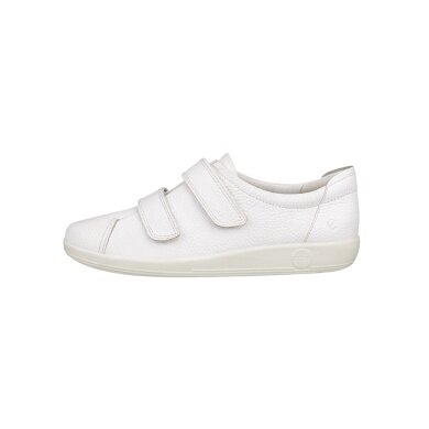 ECCO Velcro Soft 2.0 Sneakers (Premium Full-Grain Leather) white Ladies