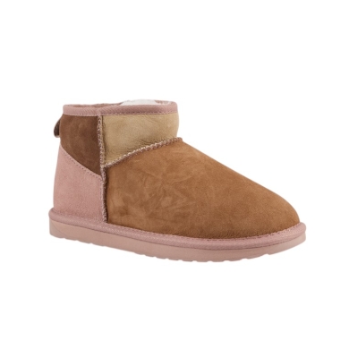 EMU Australia Winter Boots Stinger Micro Patchwork (Lined with Sheepskin) Chestnut/Pink Ladies