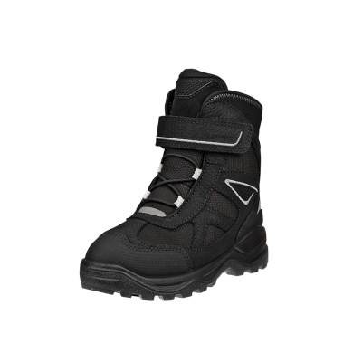 Ecco Winter Boots Snow Mountain Lace (Premium Leather and Textile, Waterproof) black children
