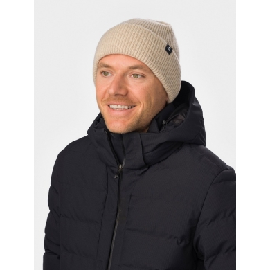 Polar Bear Beanie (Beanie) Salma 2.0 - Merinomix, Ribbed Structure - Light Brown - 1 Piece