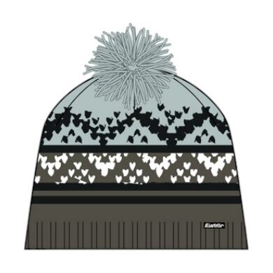 Polar Bear Hat (Pom Pom) Kathrin Ladies - Merinomix - green/blue/black - 1 piece