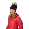 Polar Bear Hat (Pom Pom) Nalin Lux Crystal - Merinomix - Ladies Black - 1 Piece